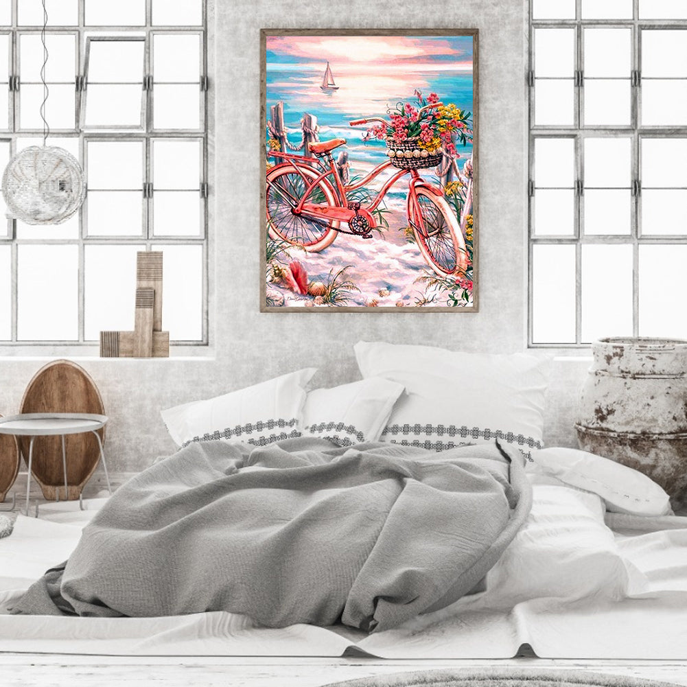 Beach Bike - Full Round Drill Diamond Painting 30*40CM