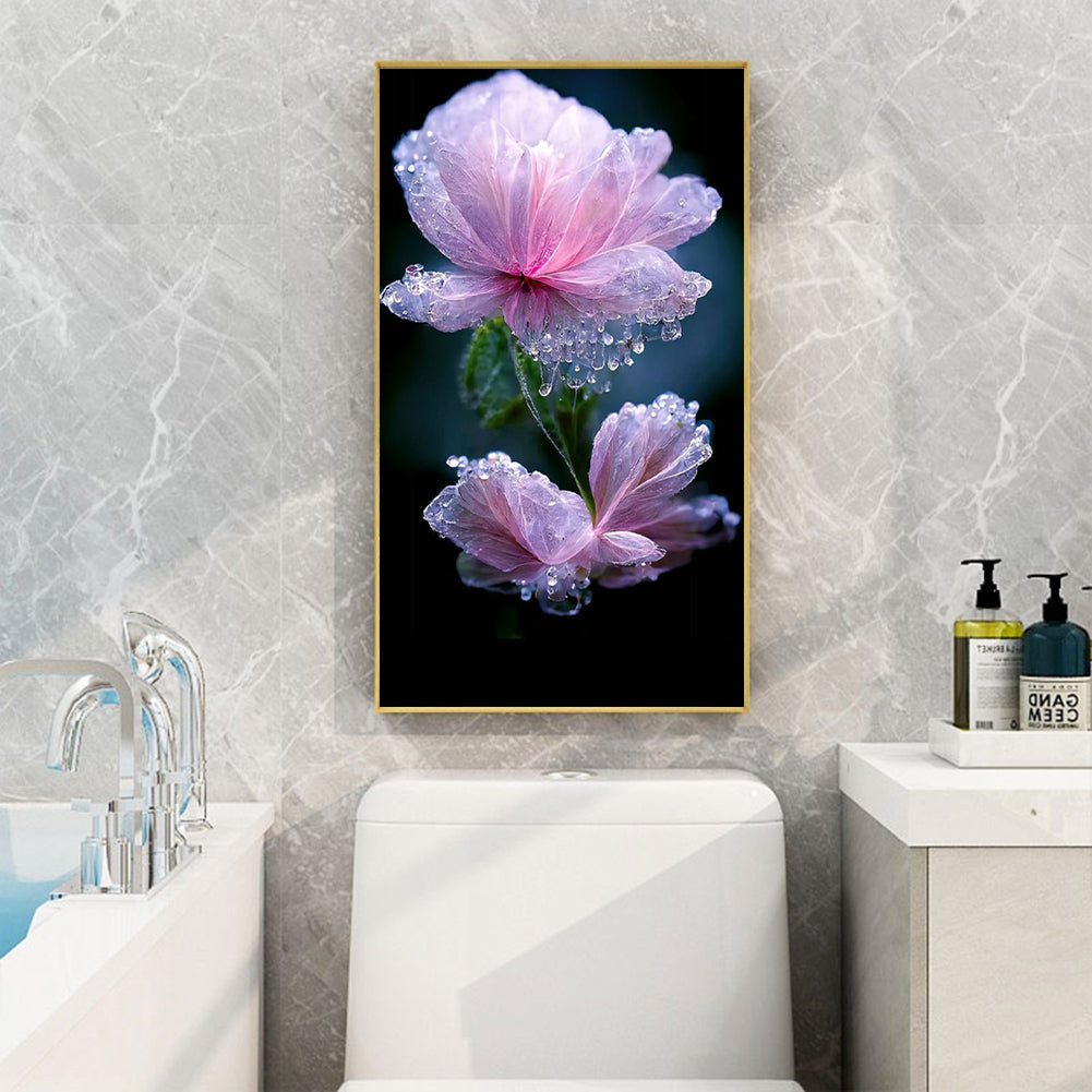 Water Drop Flowers - Full Round Drill Diamond Painting 40*70CM