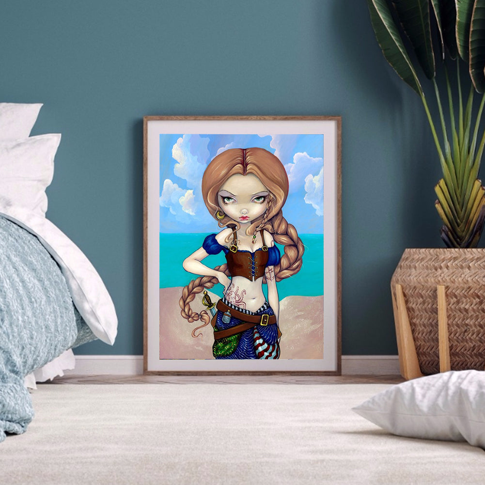 Big Eyes Doll - Full Round Drill Diamond Painting 30*40CM