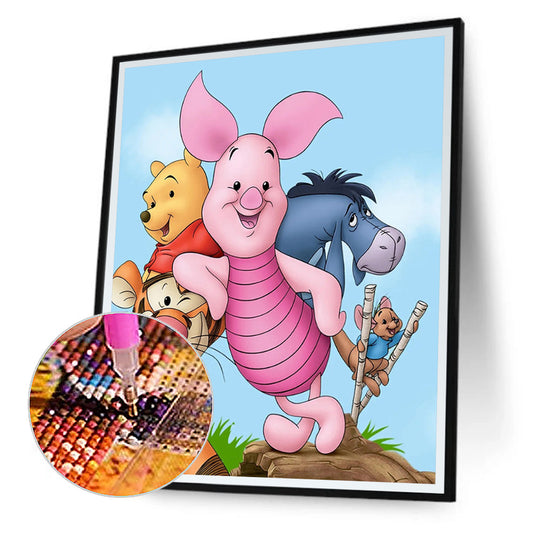 Pooh And Piglet 40*50CM(Canvas) Full Round Drill Diamond Painting