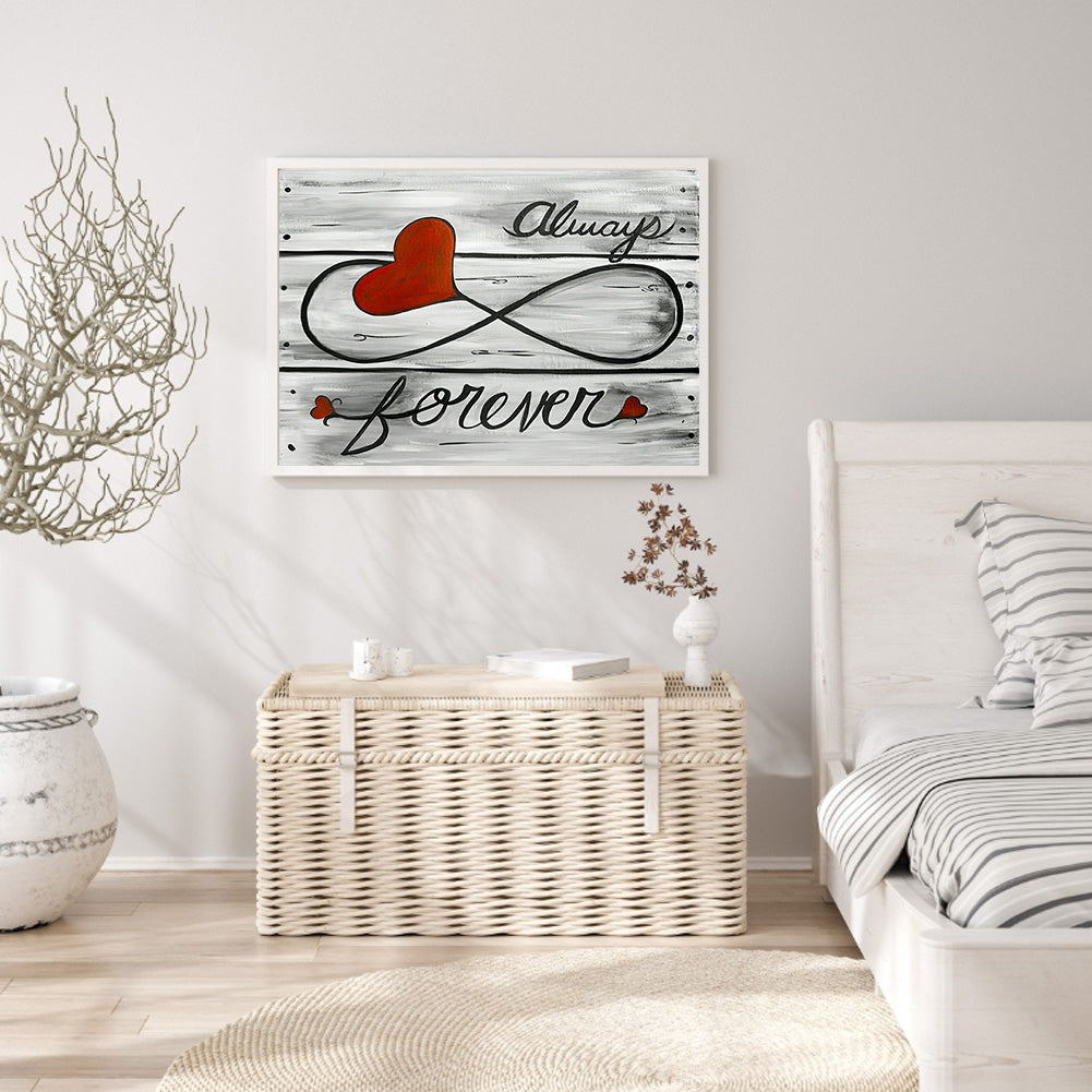 Love English Woodblock Print - Full Square Drill Diamond Painting 50*40CM
