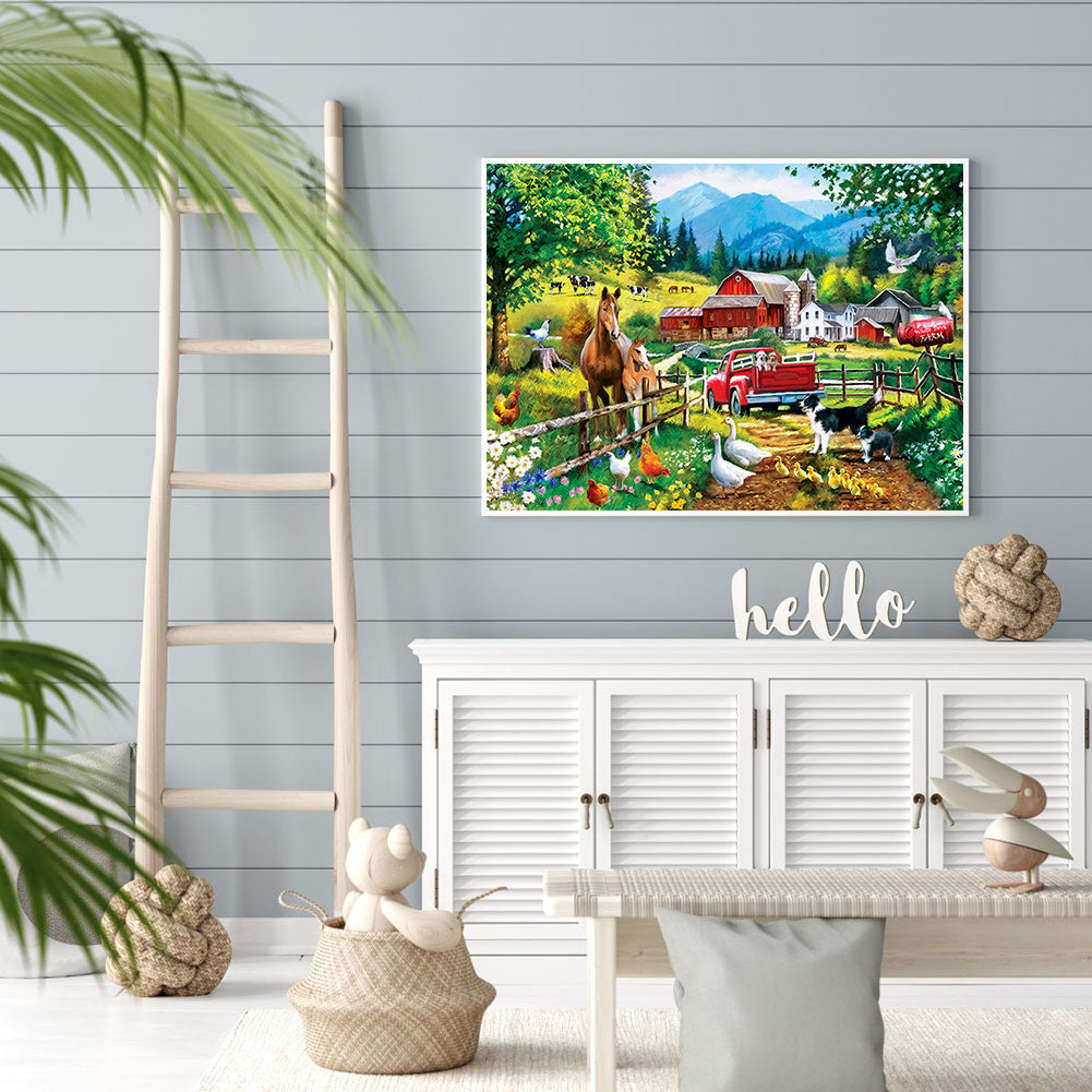 Farm Animals - Full Round Drill Diamond Painting 50*40CM