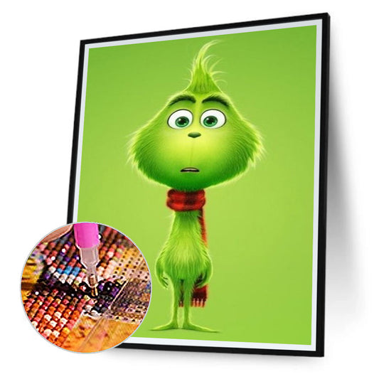 Green Hairy Monster - Full Round Drill Diamond Painting 20*30CM