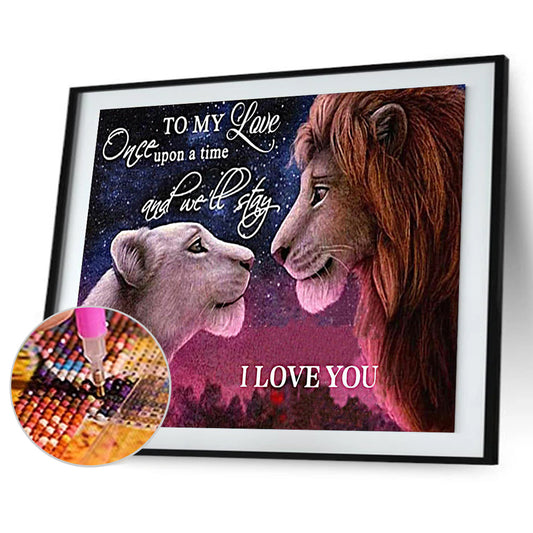 Lion King And Queen - Full Round Drill Diamond Painting 50*40CM