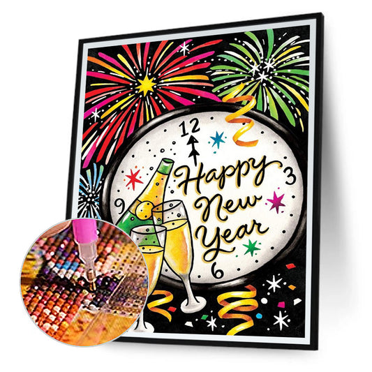 Celebrate New Year 30*40CM(Canvas) Full Round Drill Diamond Painting