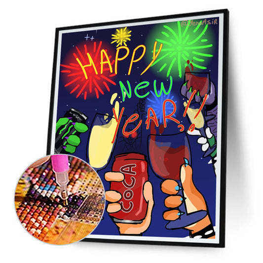 Celebrate New Year 30*40CM(Canvas) Full Round Drill Diamond Painting