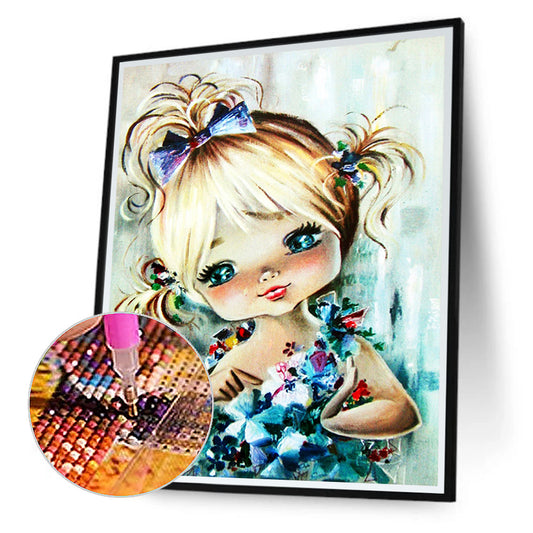 Cartoon Little Girl - Full Round Drill Diamond Painting 30*40CM