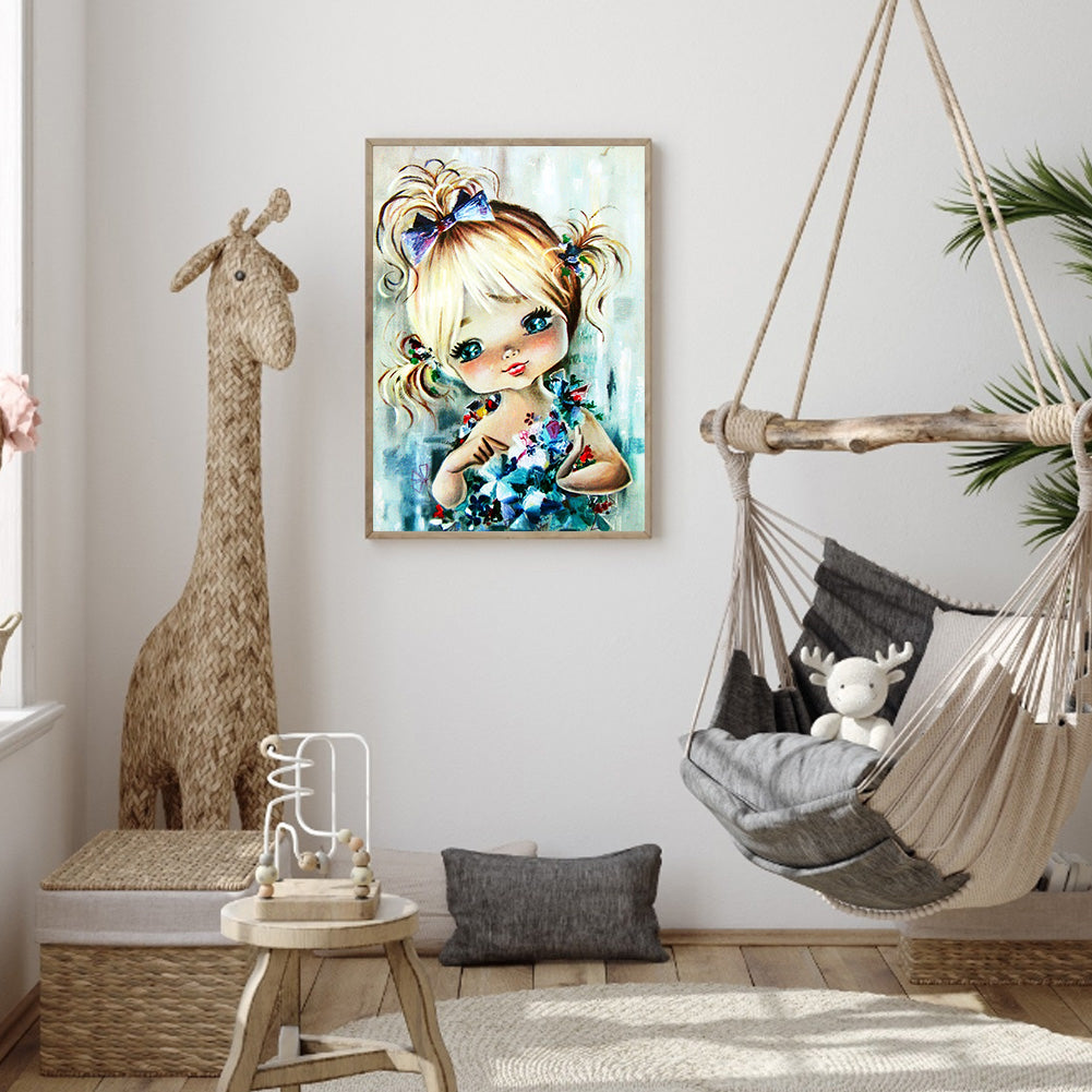 Cartoon Little Girl - Full Round Drill Diamond Painting 30*40CM
