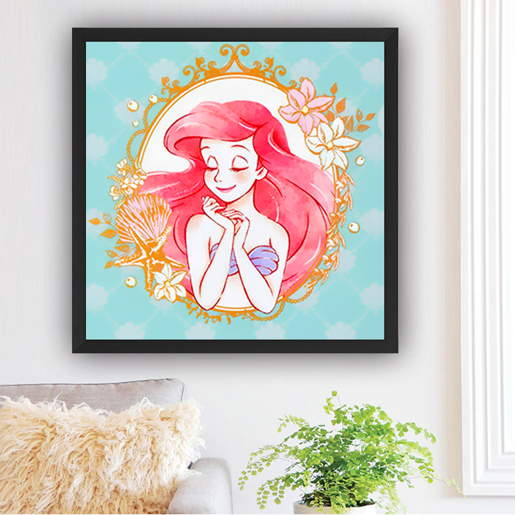 Mermaid Ariel 40*40CM(Canvas) Full Round Drill Diamond Painting