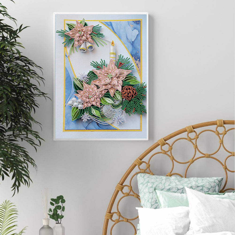 Flower Candle Quilling Paper Painting - Special Shaped Drill Diamond Painting 30*40CM