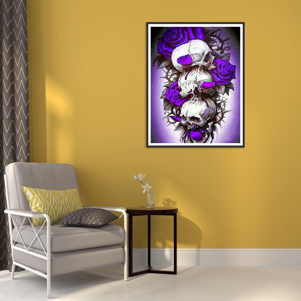 Skull 40*50CM(Canvas) Full Round Drill Diamond Painting