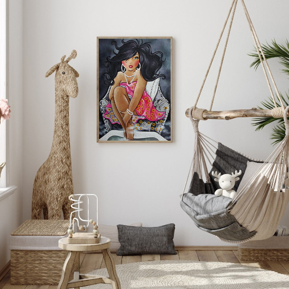 Beautiful Fat Woman - Special Shaped Drill Diamond Painting 30*40CM