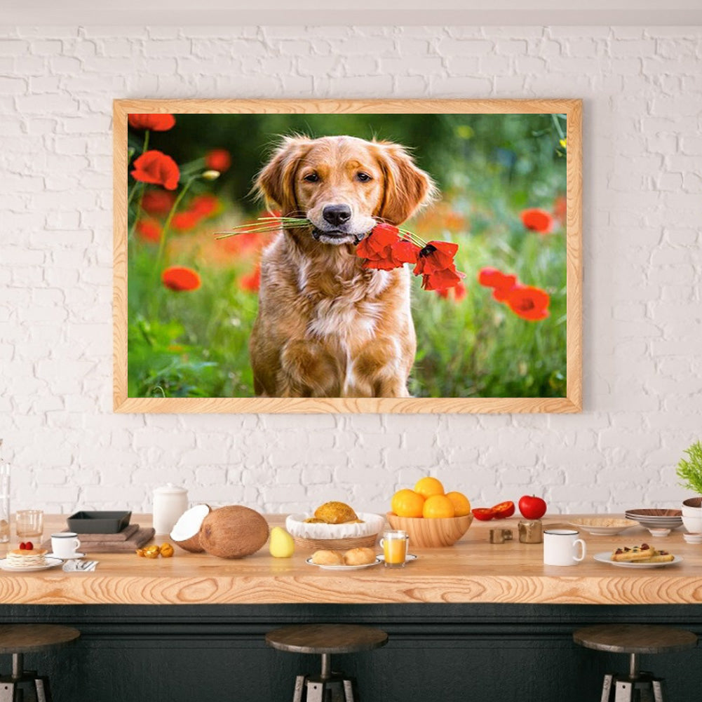 Golden Retriever - Full Round Drill Diamond Painting 50*40CM
