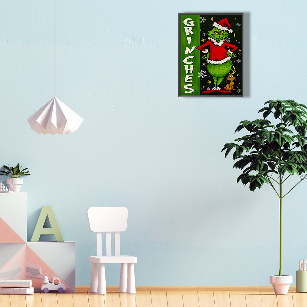 Green Hairy Monster - Full Round Drill Diamond Painting 30*40CM
