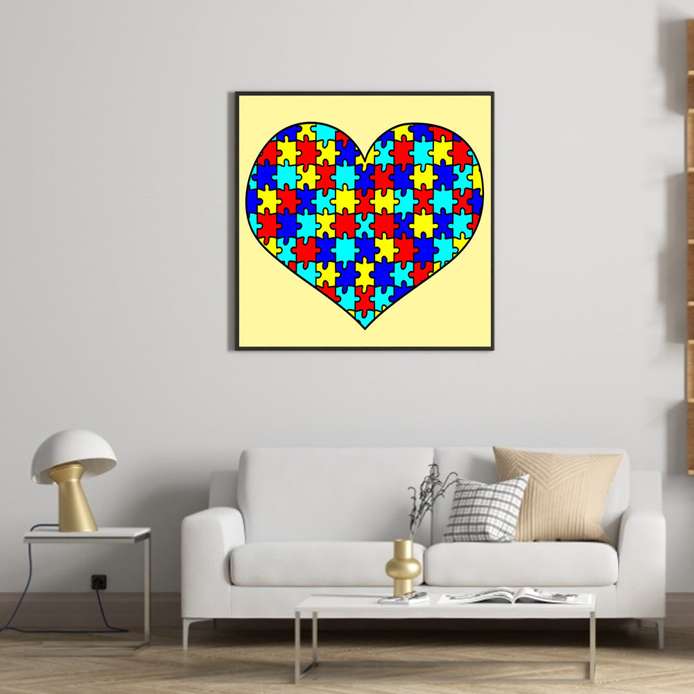 Love Puzzle - Full Round Drill Diamond Painting 50*50CM