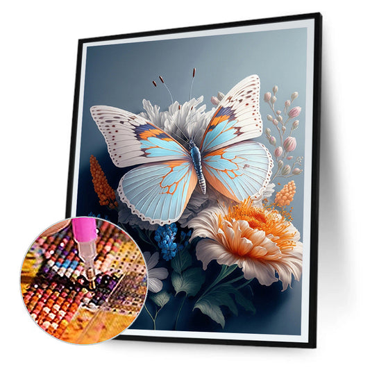 Beach Landscape Pansies - Full Round Drill Diamond Painting 30*40CM