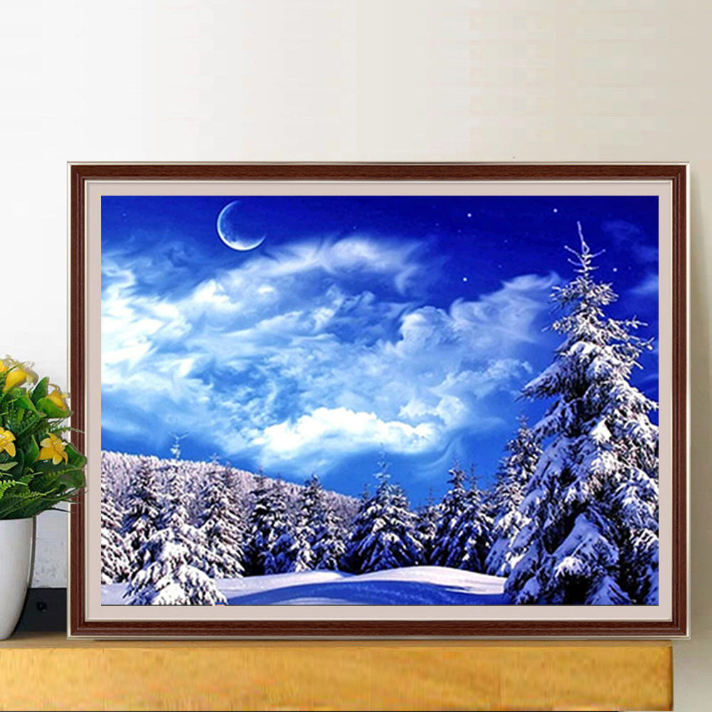 Snow Fir Forest - Full Round Drill Diamond Painting 40*30CM