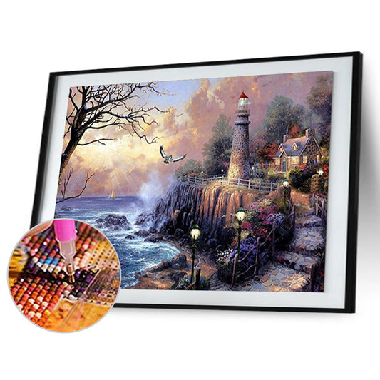 Seaside Lighthouse - Full Square Drill Diamond Painting 60*50CM