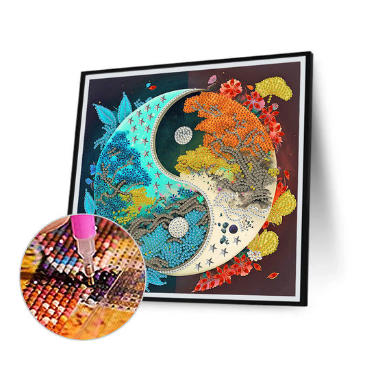 Yin Yang Landscape - Special Shaped Drill Diamond Painting 30*30CM