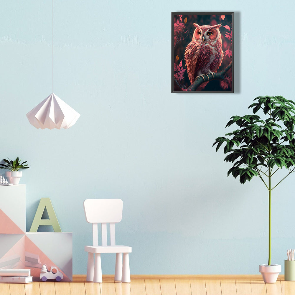 Luminous Owl - Full Round Drill Diamond Painting 30*40CM