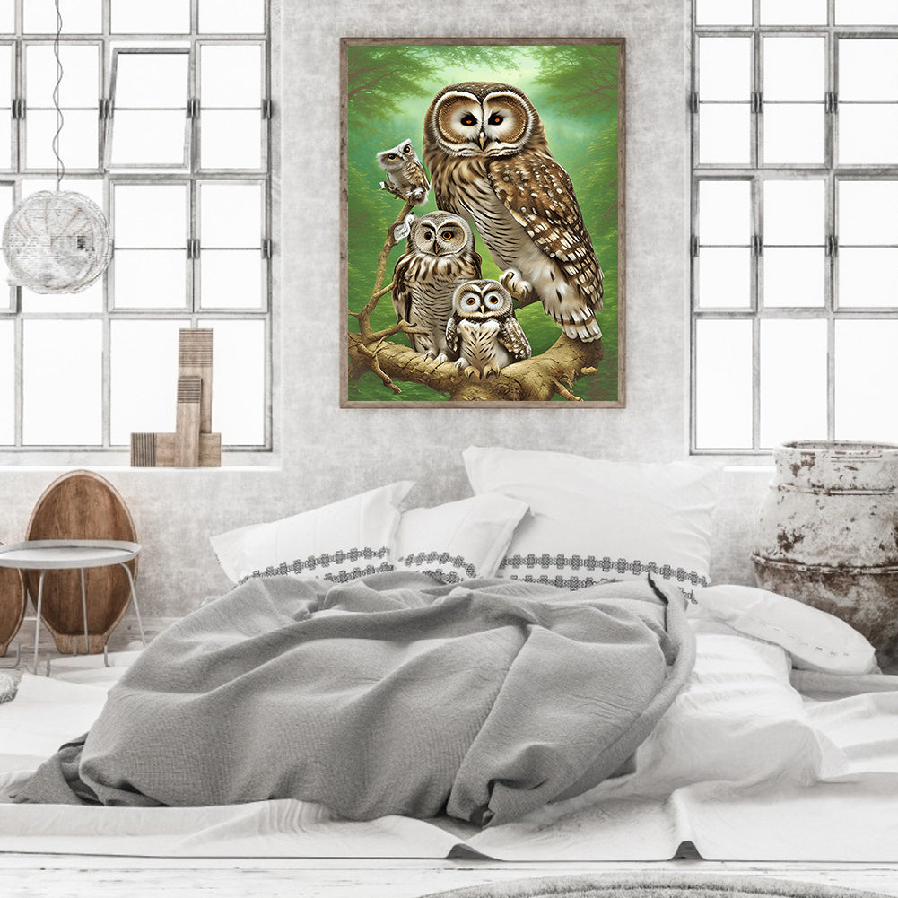 Brown Owl - Full Round Drill Diamond Painting 30*40CM
