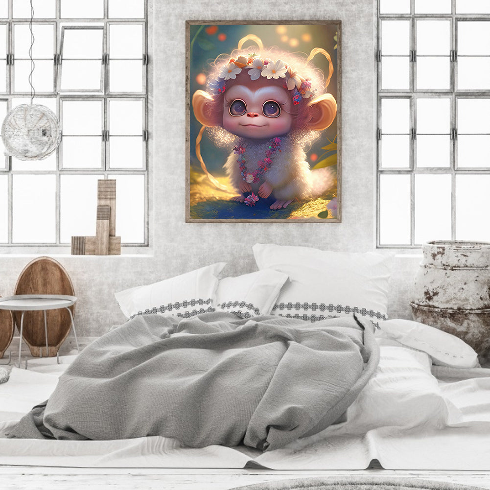 Chinese Zodiac Monkey - Full Round Drill Diamond Painting 30*40CM