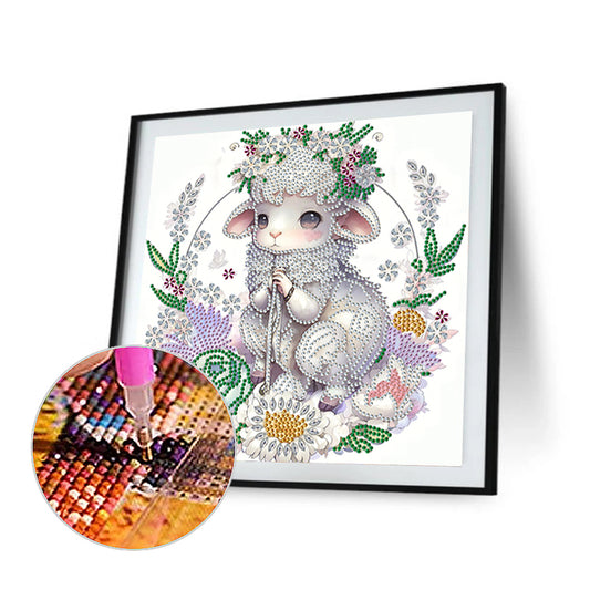 Comic Version Of The Zodiac Sheep - Special Shaped Drill Diamond Painting 30*30CM
