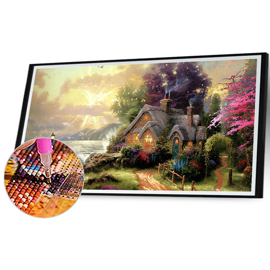 Cottage By The Beach - Full Square Drill Diamond Painting 80*40CM