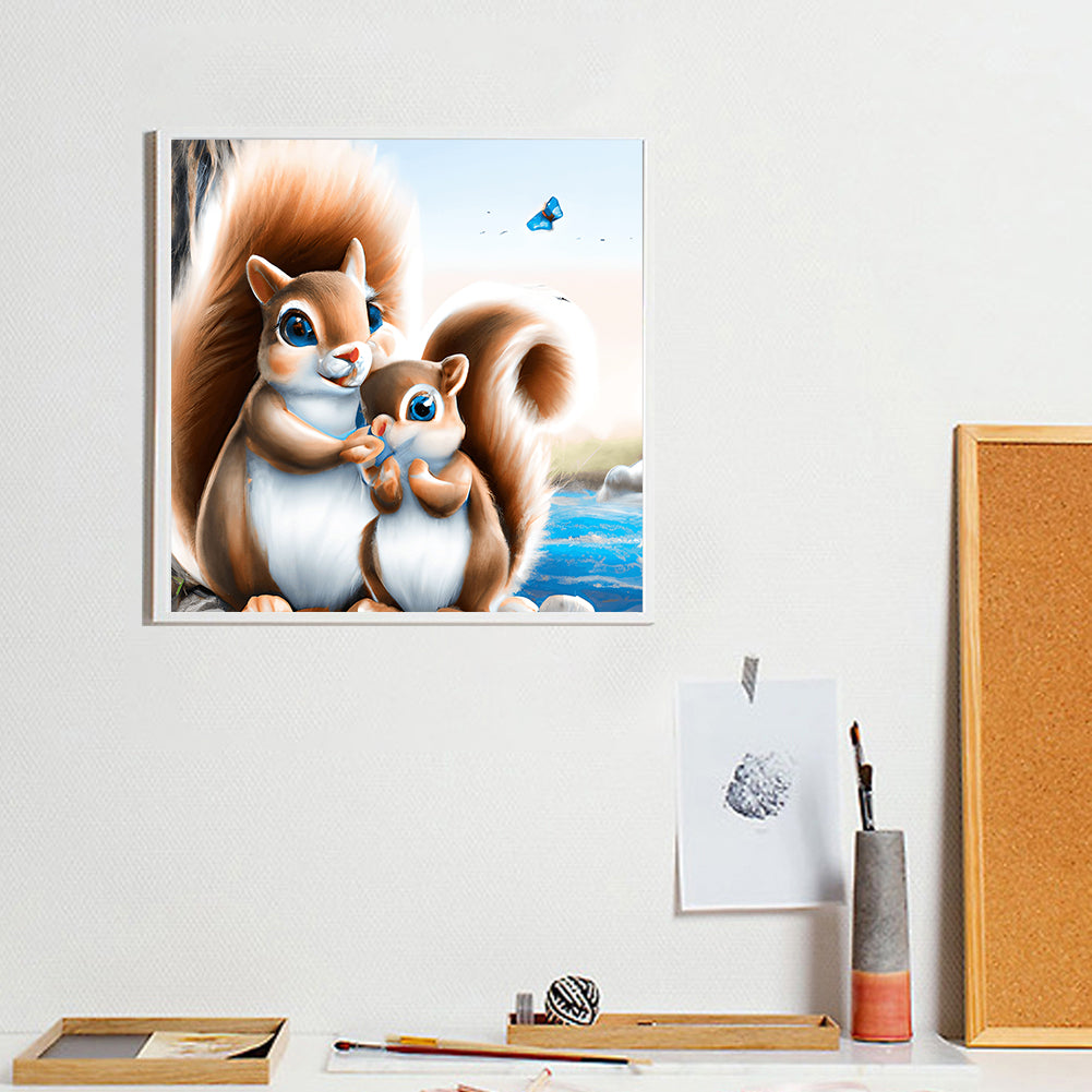 Mother Squirrel - Full Round Drill Diamond Painting 30*30CM