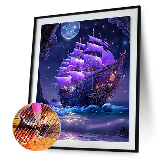 Dream Moon Ferry - Full Round Drill Diamond Painting 30*40CM