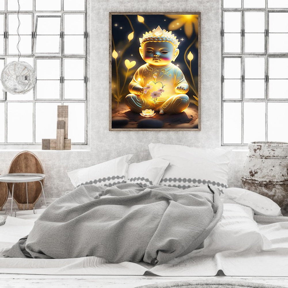 Halo Buddha Statue - Full Round Drill Diamond Painting 30*40CM