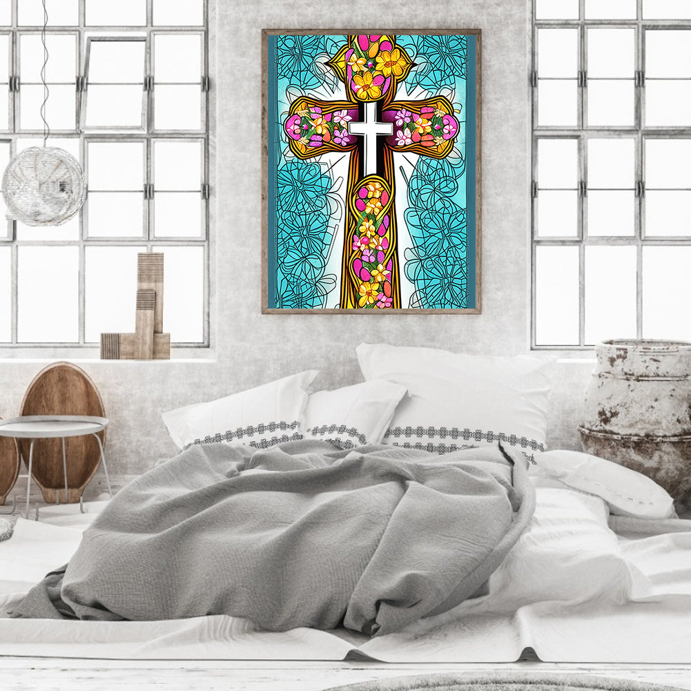 Cross - Full Round Drill Diamond Painting 30*40CM