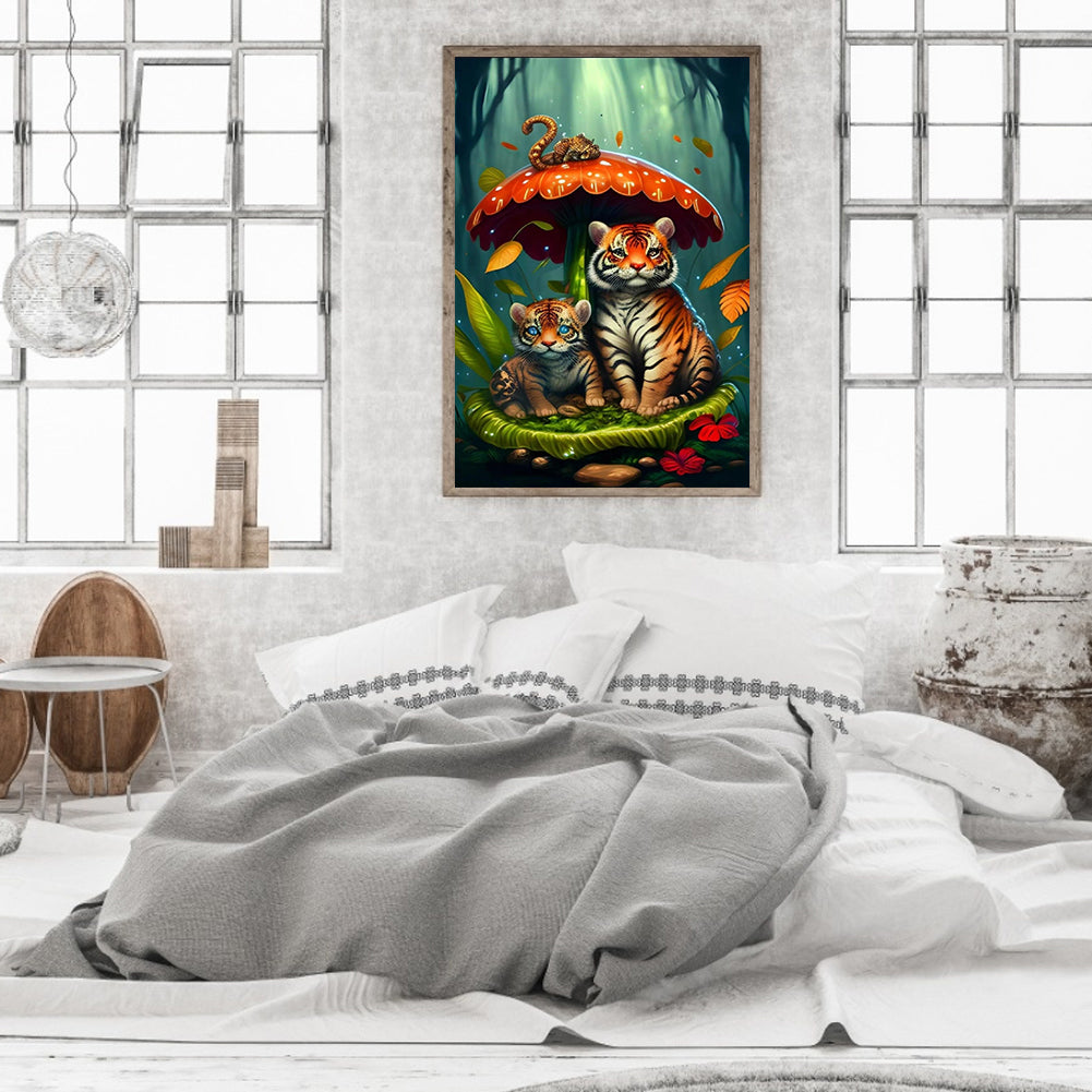 Animals Under Umbrellas - Full Round Drill Diamond Painting 30*45CM