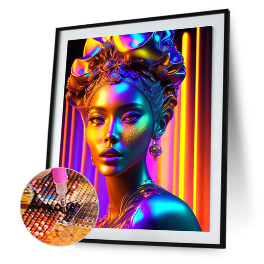 Colorful Indian Woman - Full Round Drill Diamond Painting 30*40CM