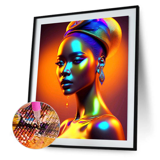 Colorful Indian Woman - Full Round Drill Diamond Painting 30*40CM