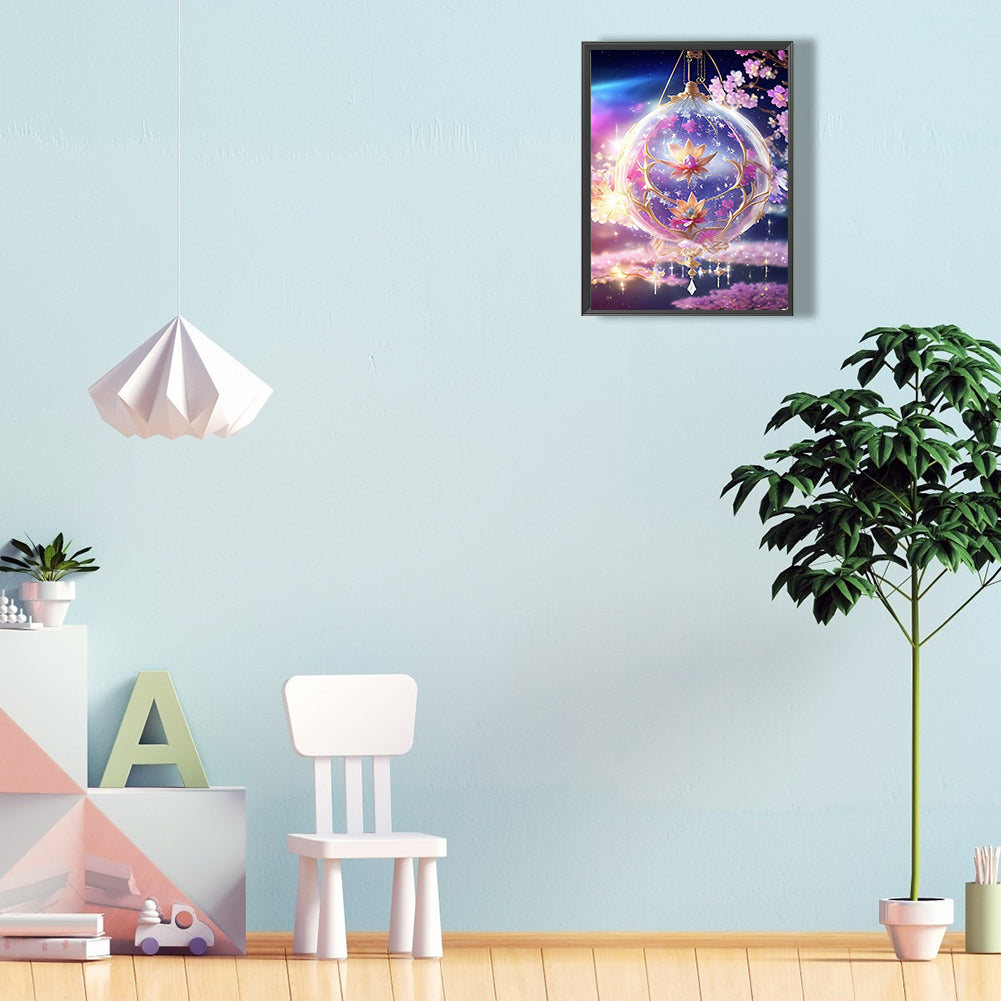 Romantic Flowers Purple Wind Chimes - Full Round Drill Diamond Painting 30*40CM