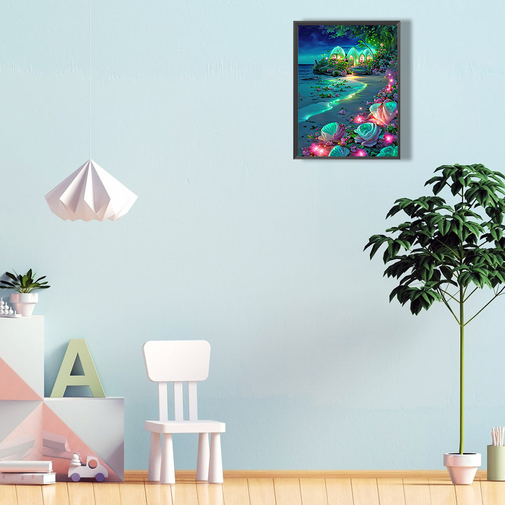 Green Beach - Full Round Drill Diamond Painting 30*40CM