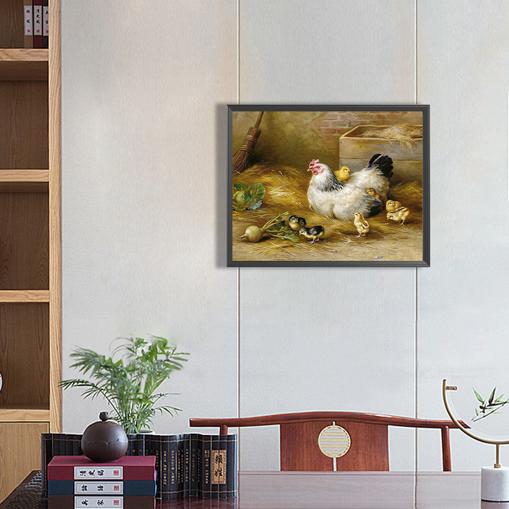 Hen - Full Round Drill Diamond Painting 50*40CM