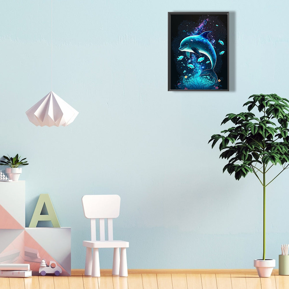 Deep Sea Dolphin - Full Round Drill Diamond Painting 30*40CM