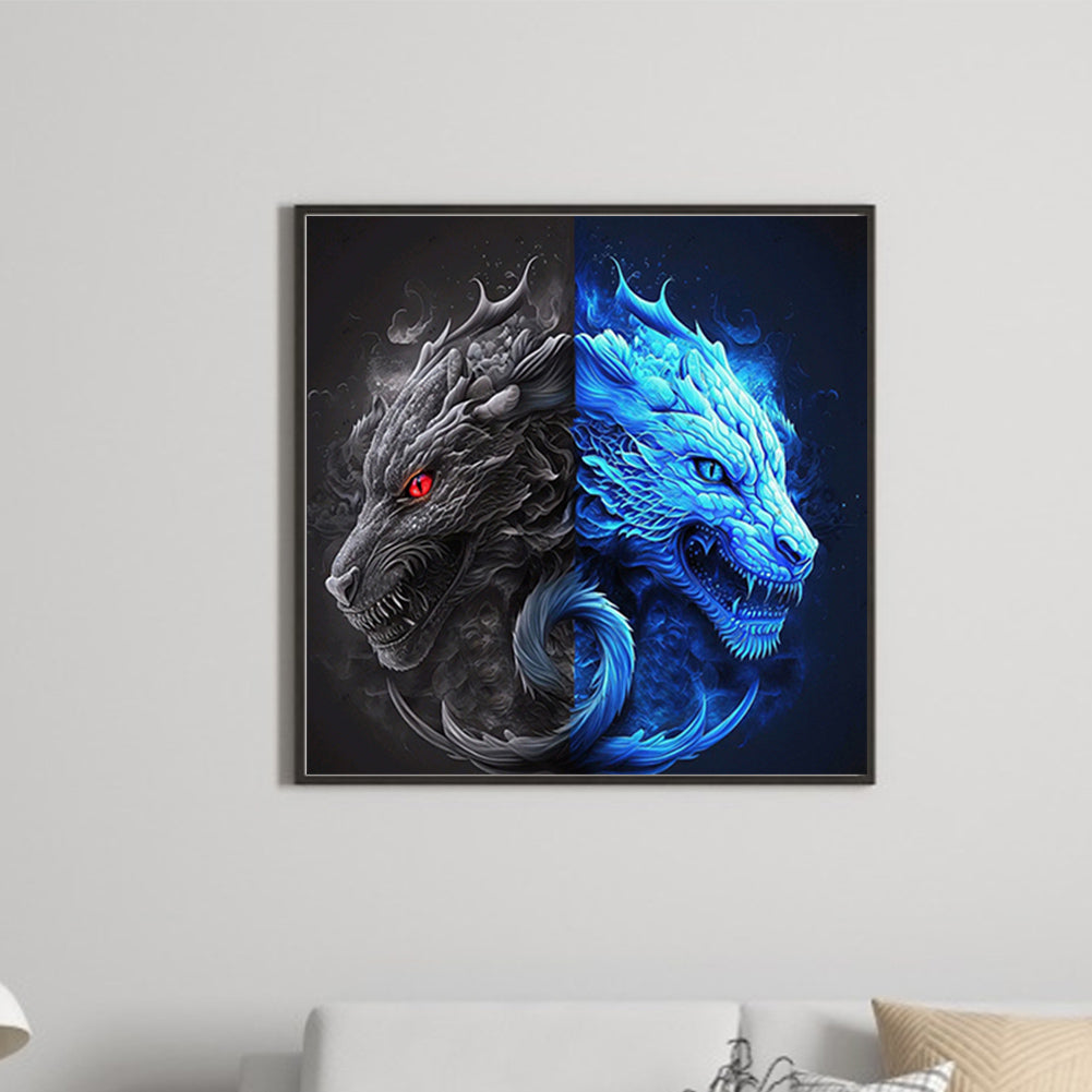 Dragon Yin Yang Diagram - Full Round Drill Diamond Painting 50*50CM