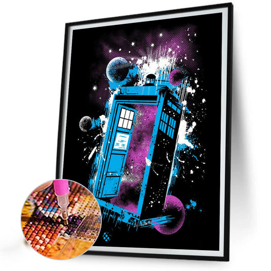 Doctor Fantastic Phone Booth-O630*40cm(canvas) full-round drill diamond painting