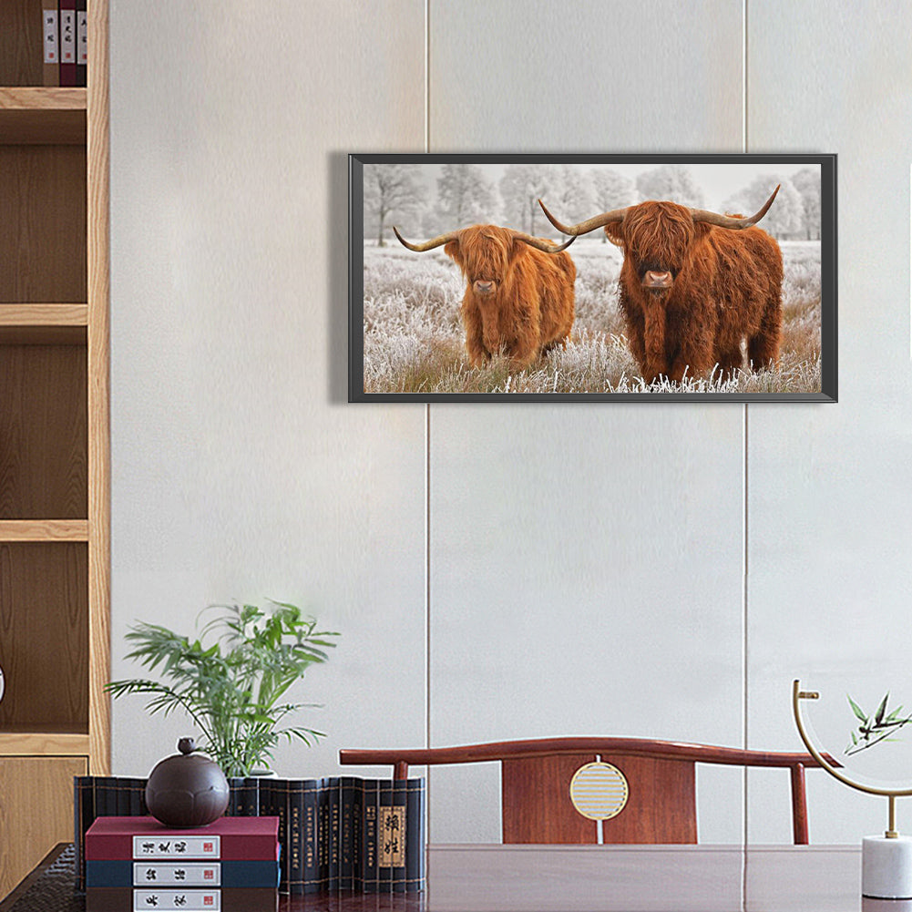 Highland Yak - Full Square Drill Diamond Painting 80*40CM
