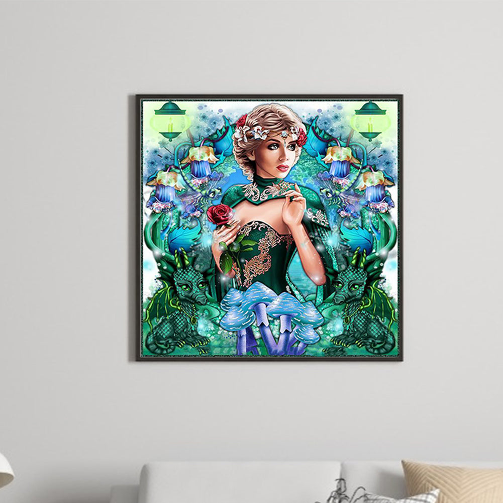 Melinda And Dragon 30*30Ccm(canvas) full round drill diamond painting
