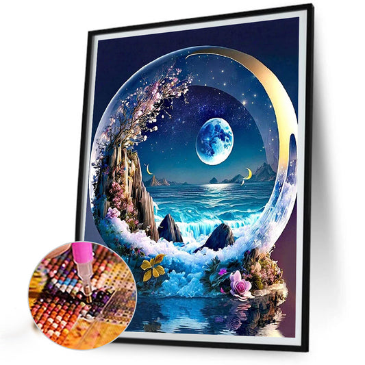 Crystal Night Scene 30*40Ccm(canvas) full round drill diamond painting