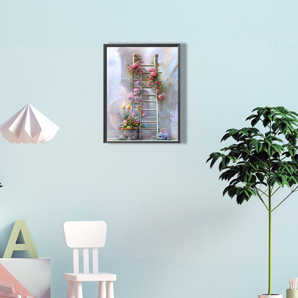 Attic Ladder - Full Round Drill Diamond Painting 30*40CM