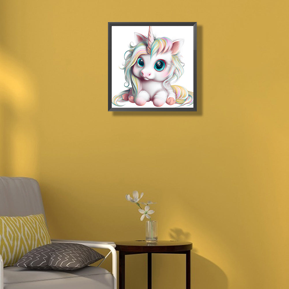 Big Head Animal Unicorn - Full Round Drill Diamond Painting 30*30CM