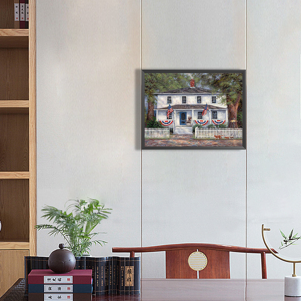 Suburban House - Full Round Drill Diamond Painting 40*30CM