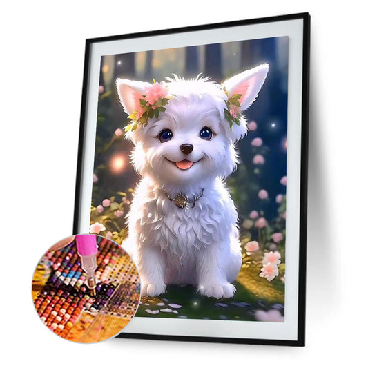 Cute Puppy - Full Square Drill Diamond Painting 30*40CM