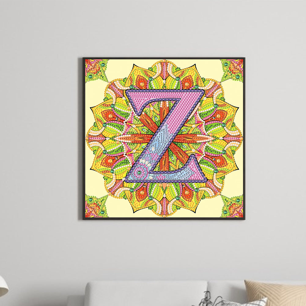 Z Letter Mandala - Special Shaped Drill Diamond Painting 30*30CM