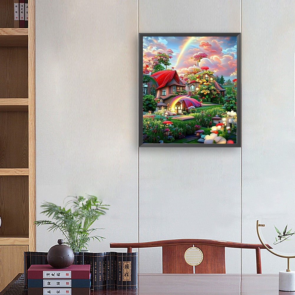 Colorful House - Full Round Drill Diamond Painting 35*40CM
